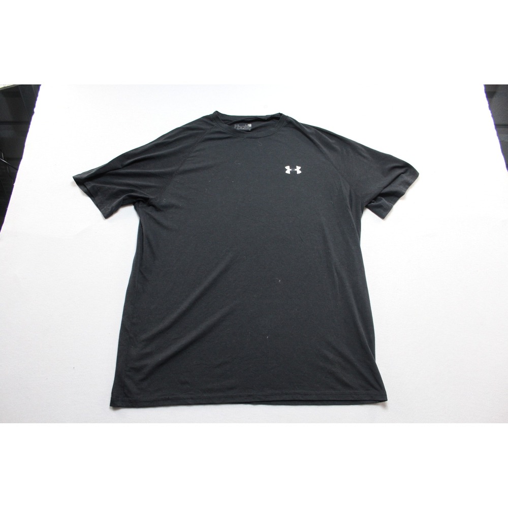Under Armour T-Shirt Mens Large Black Excellent Short Sleeve Loose Fit Raglan
